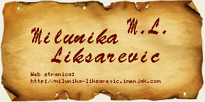 Milunika Liksarević vizit kartica